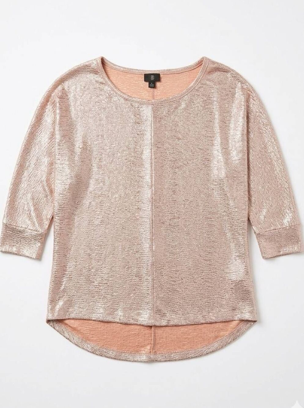 💜Mossimo Rose Gold Shimmery Foil Batwing Sleeve Top Medium